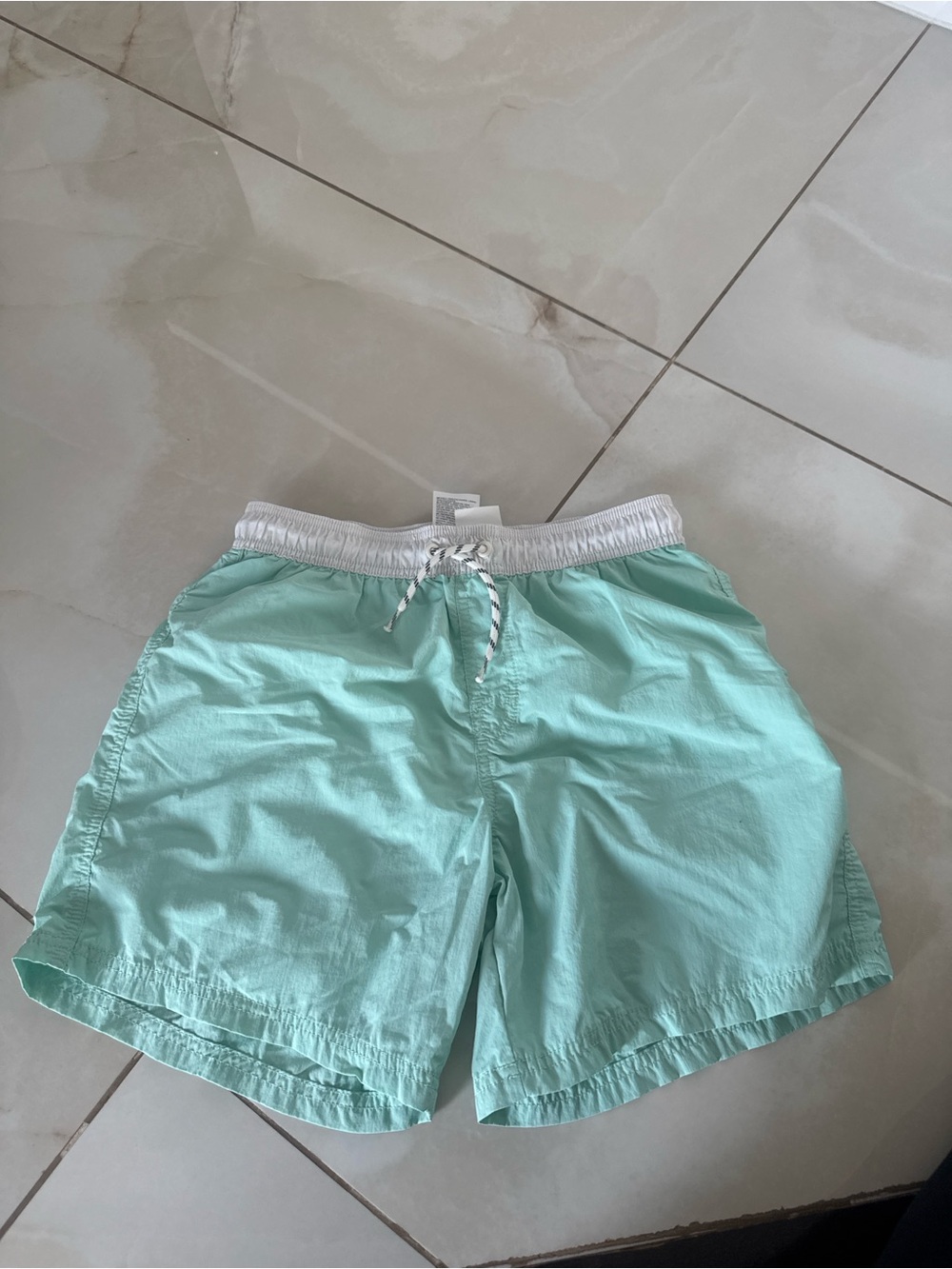 H&M Mint Green Kids Swim Trunks with White Waistband